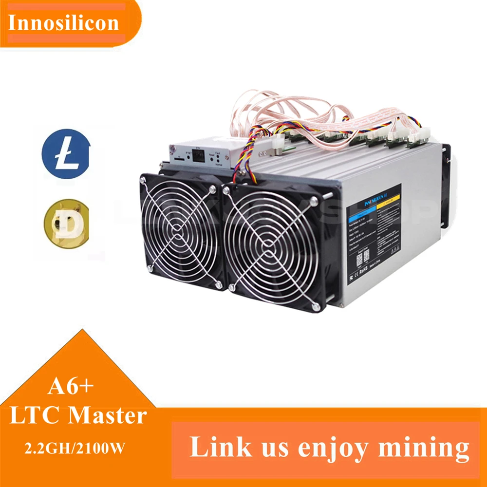 A6 + ltc mestre mineração hashrate 2. 1gh/s innosilicon a6 plus com fonte de alimentação bitmain apw7