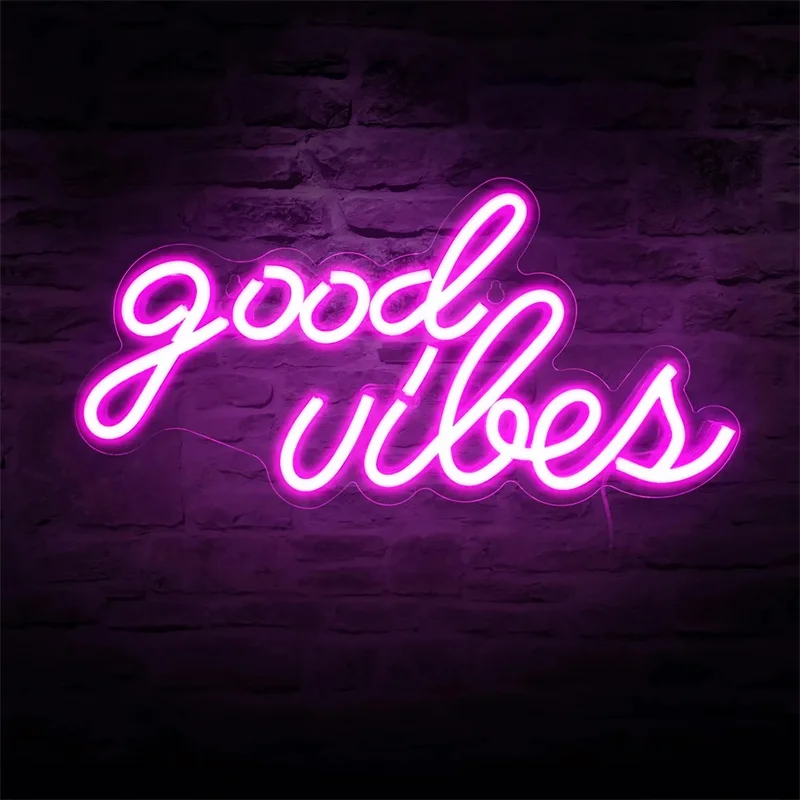 

Good Vibes Neon Sign, Neon Lights for Bedroom Wall Decor