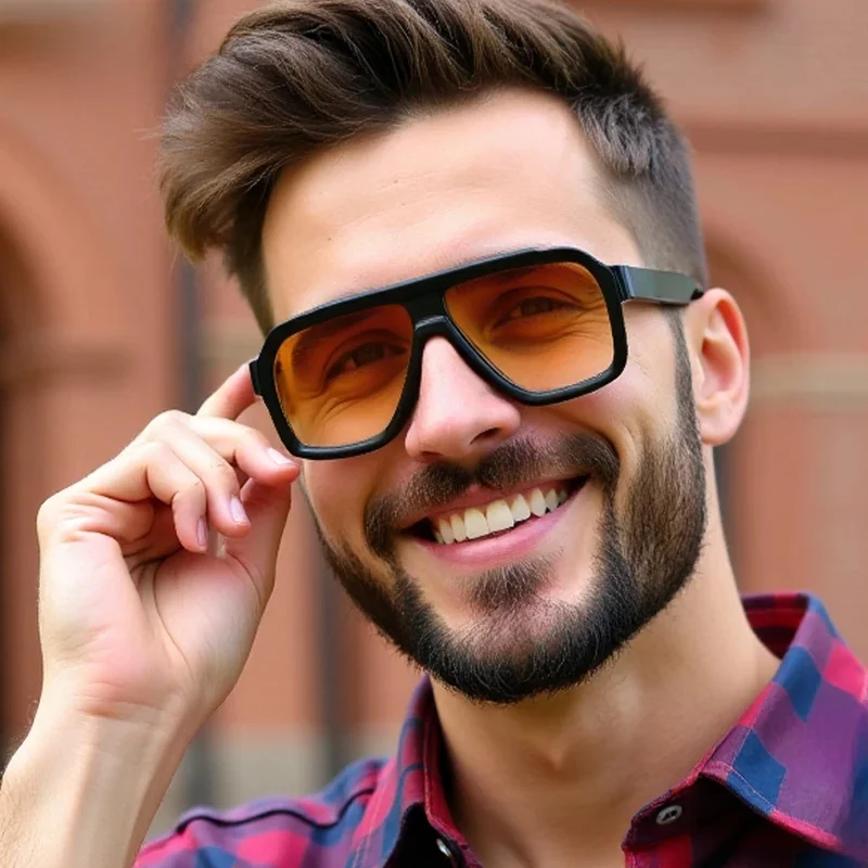 Duże kwadratowe okulary przeciwsłoneczne męskie damskie 2026 luksusowa marka modne duże oprawki vintage okulary modowe do jazdy na zewnątrz ochrona UV400 — zdjęcie 2