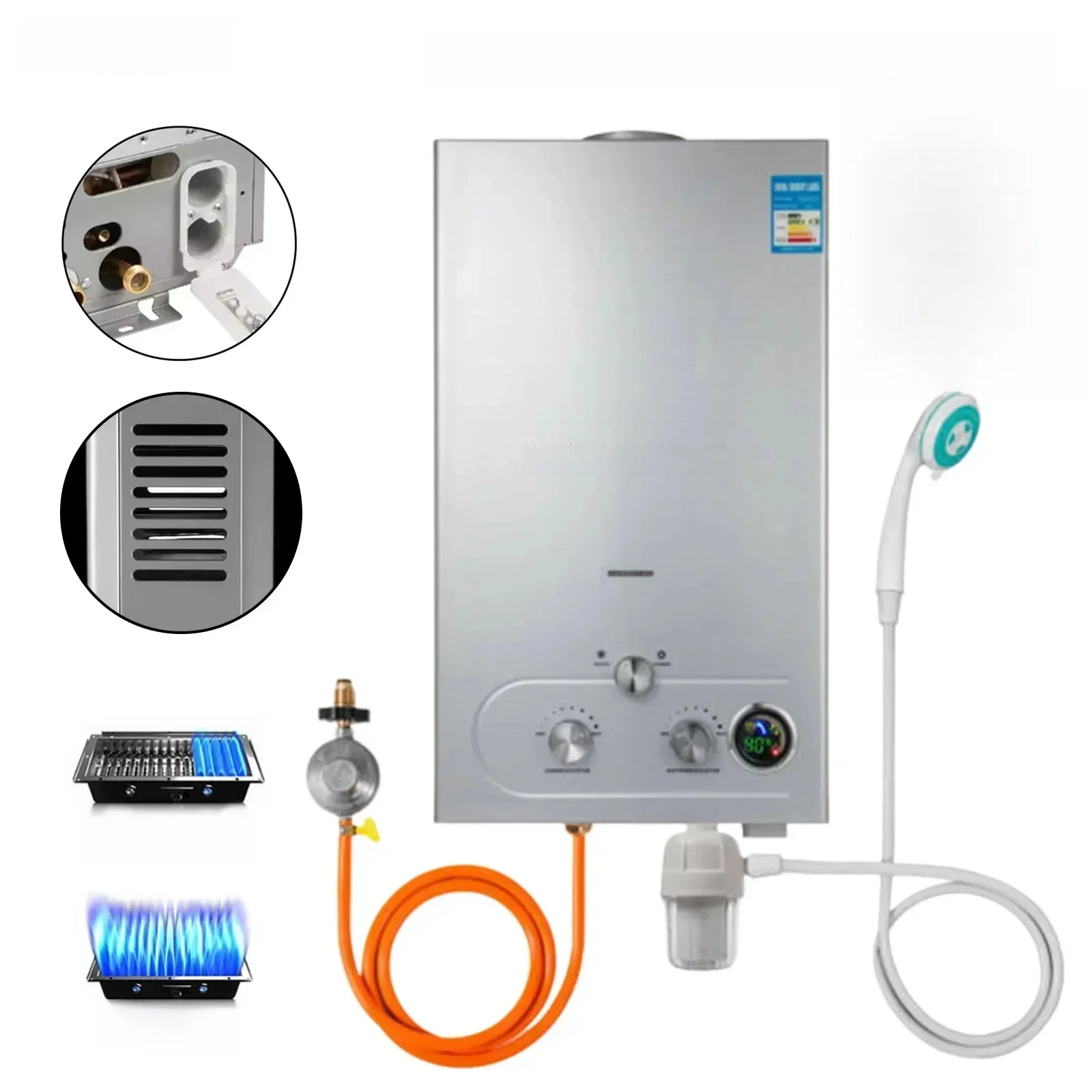 VEVOR 6L 8L 10L 12L 16L 18L GPL GPL chauffe-eau à gaz domestique instantané sans réservoir Propane chauffe-eau à gaz sans réservoir