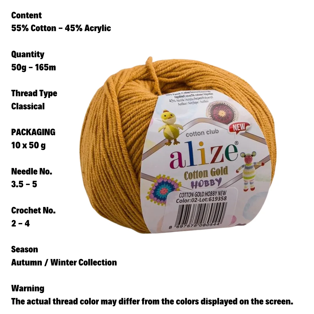 Alize Cotton Gold Hobby New Baby Yarn for Hand Knitting Crochet Amigurumi DIY Knitwear Scarf Shawl Sweater Cardigan Vest