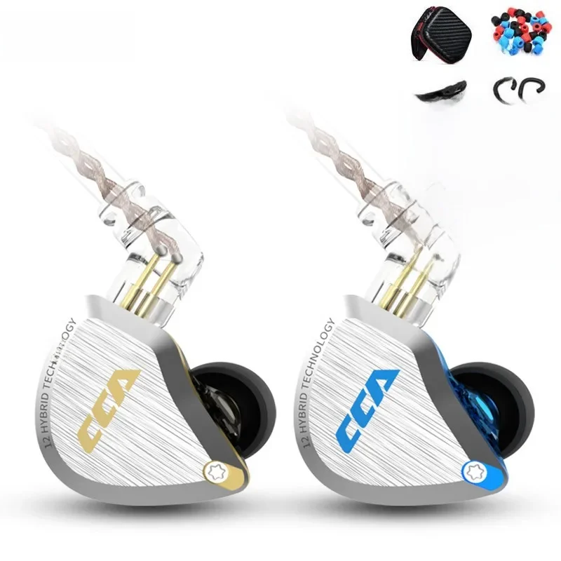 CCA C12 Hybrid Metal Headset HIFI Bass Earbuds In Ear Monitor Noise Cancelling Earphones słuchawka douszna C10 C16 ZST ZSN PRO — zdjęcie produktu 7
