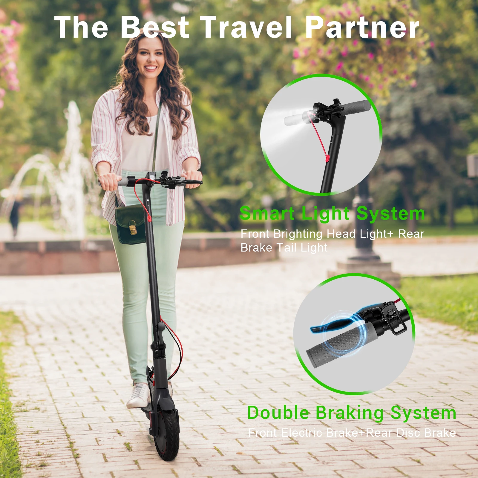 Fotografia 7: Scooter Elétrico AOVOPRO M365PRO Max para Adultos, Alcance de 35KM, Velocidade Rápida, Scooter Elétrico Dobrável de 8,5 Polegadas