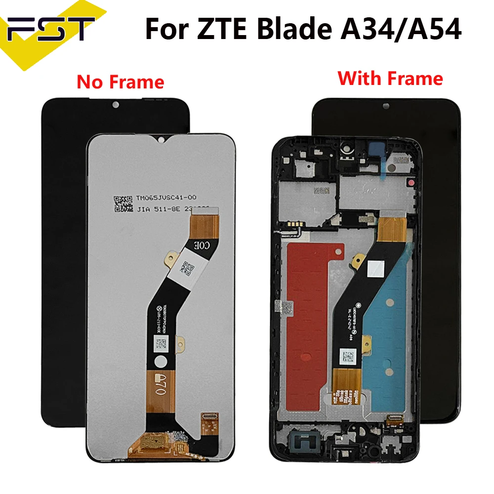 For ZTE Blade A54 Screen Blade A34 Display Touch Screen Digitizer Assembly For ZTE A54 A34 LCD Touch Screen with Frame Pantalla