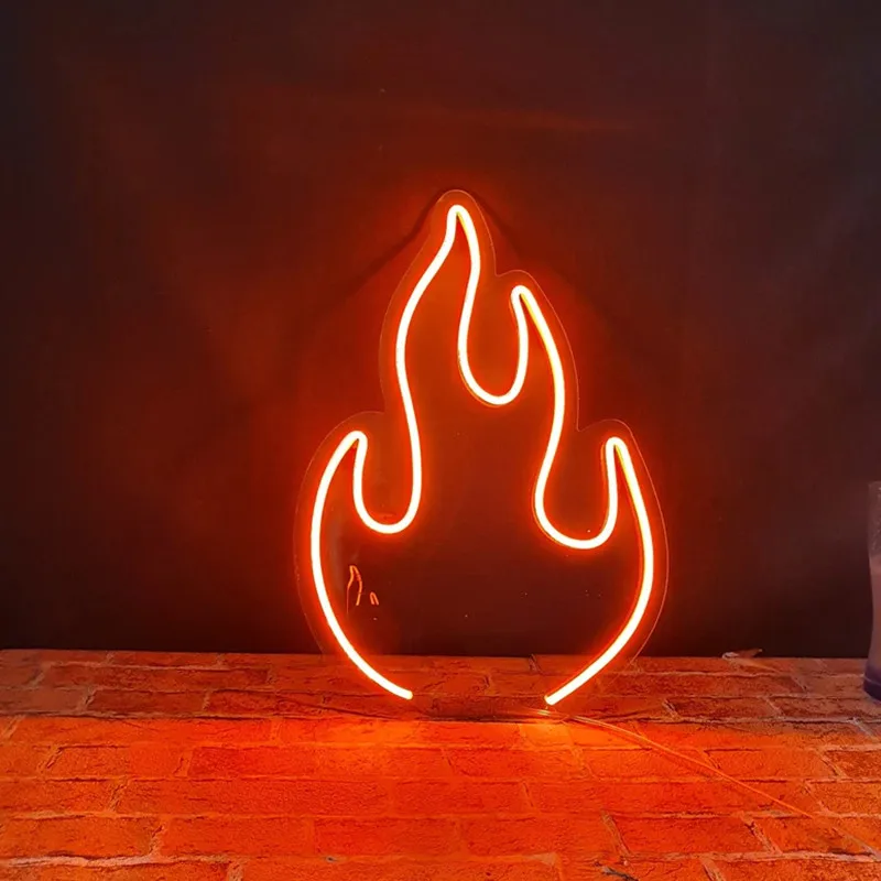 Flame Neon Sign Fire Led Neon Sign Neon Night Light Fire Led Light Neon Sign Bedroom Room Decor Neon Sign for Home