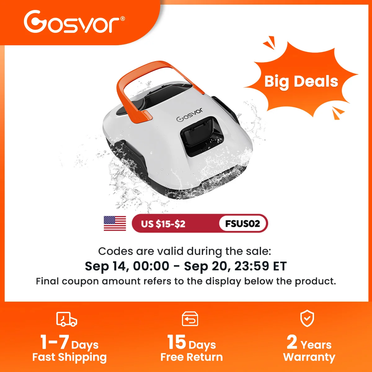 Gosvor Cordless Pool Cleaner Robot Review-Ready Guide: Self-Parking 1200-1900GPH Suction for Above-Ground Pools up to 860 sq.ft