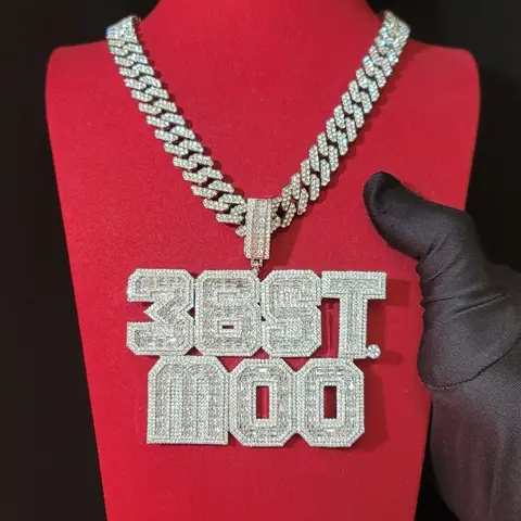 Custom Square Baguettecz Name Pendant Personalized Number Or Letter Necklace Chain For Him Her Birthday Gifts Hip Hop Jewelry