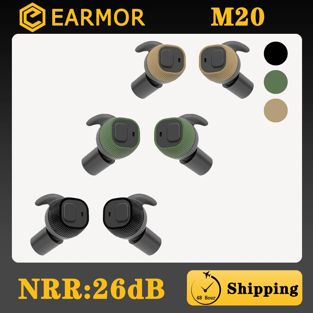 EARMOR M20  NEW ITEM Tactical Communication Pickup Noise Reduction headphones earplugs M20 Beta Electronic Earplug Black New