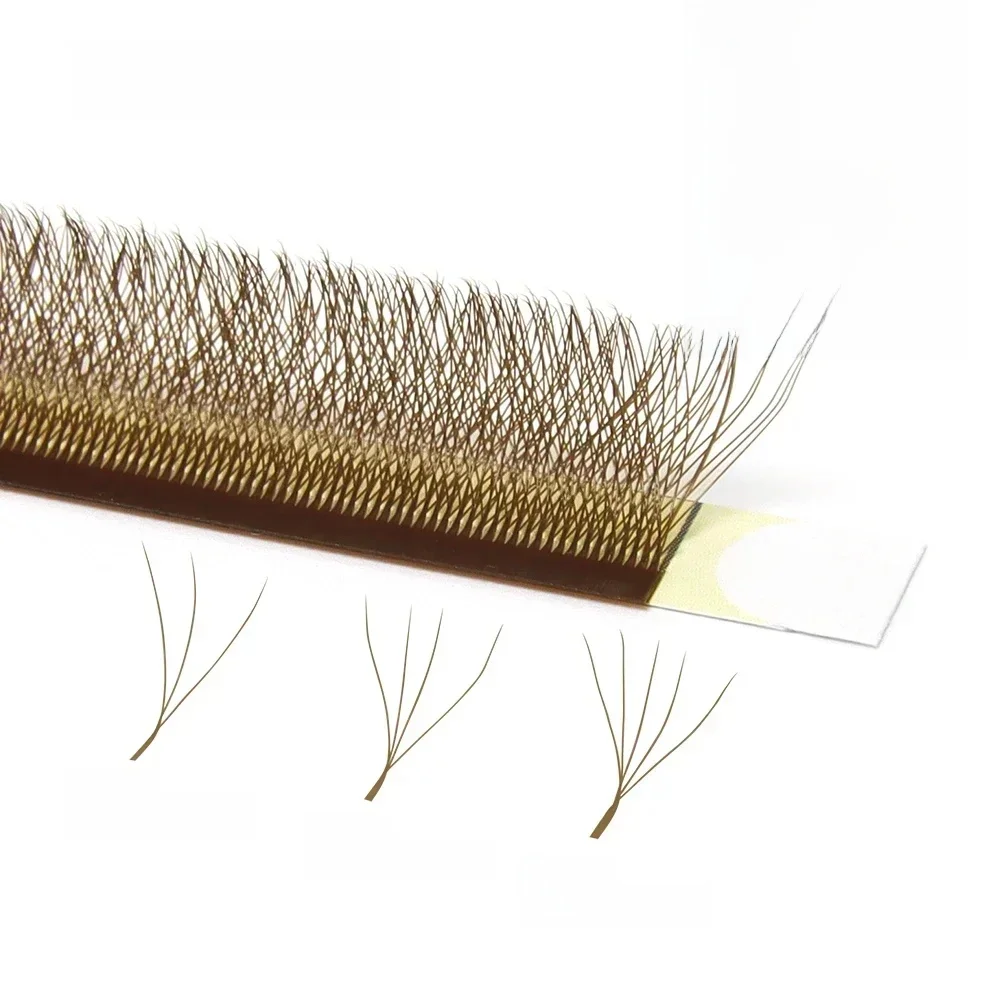 ANNAFRIS Braune W-förmige Wimpernverlängerungen 2D 3D 4D 5D YY Lash Bloom Automatische Blüte Vorgefertigte Fächer Natürliche weiche Einzelwimpern
