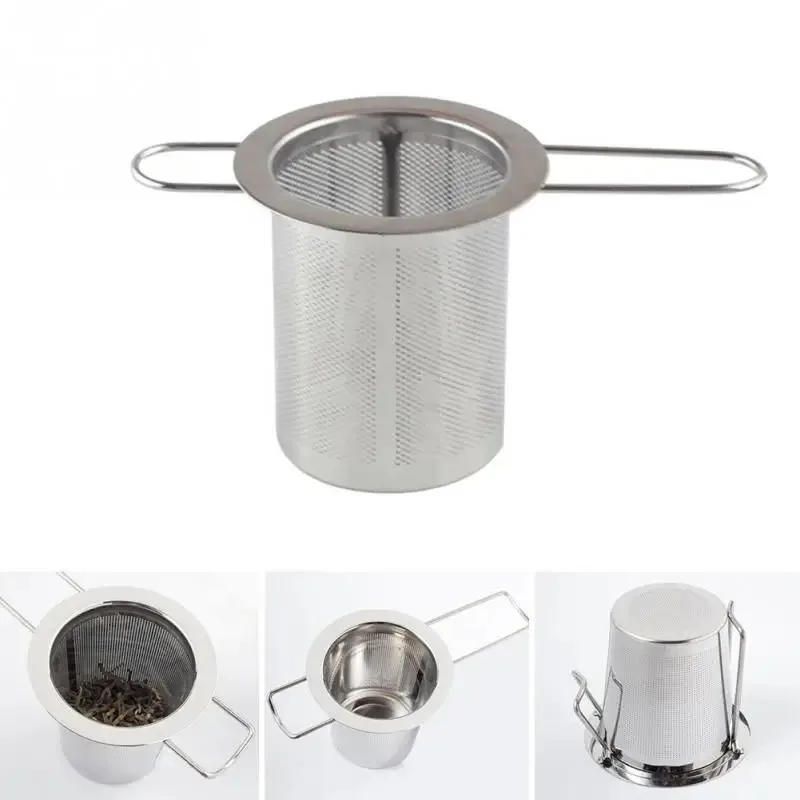 Silver color Reusable Stainless Steel Tea Strainer Infuser Filter Basket Mesh Tea Infuser Filter Herbal Ball Tea tools new