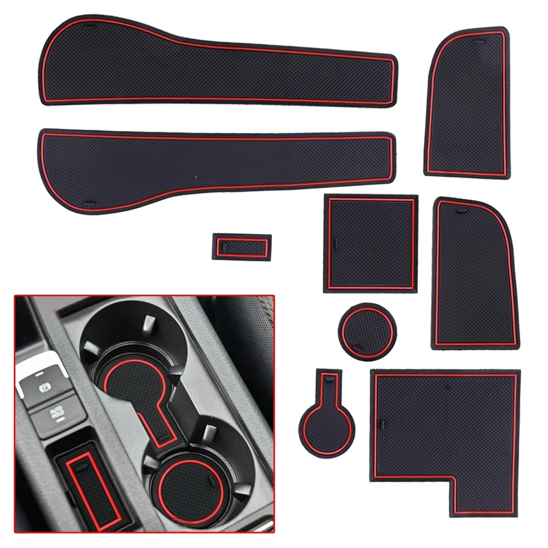 Polymères de fente de porte-gobelet de voiture en caoutchouc, kit de coussretours de porte-gobelet Non-ald, adapté pour VW Golf 7 BrosVII R GTI 2013 2014 2015 2016 2017 2018 2019 RHD uniquement