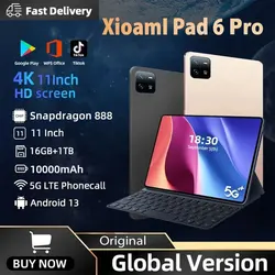 2023 originale Pad 6 Pro versione globale HD 4K Android 13 Snapdragon 888 10.1 pollici 16GB + 512GB 10000mAh Tablet PC 5G WIFI Mi Tab