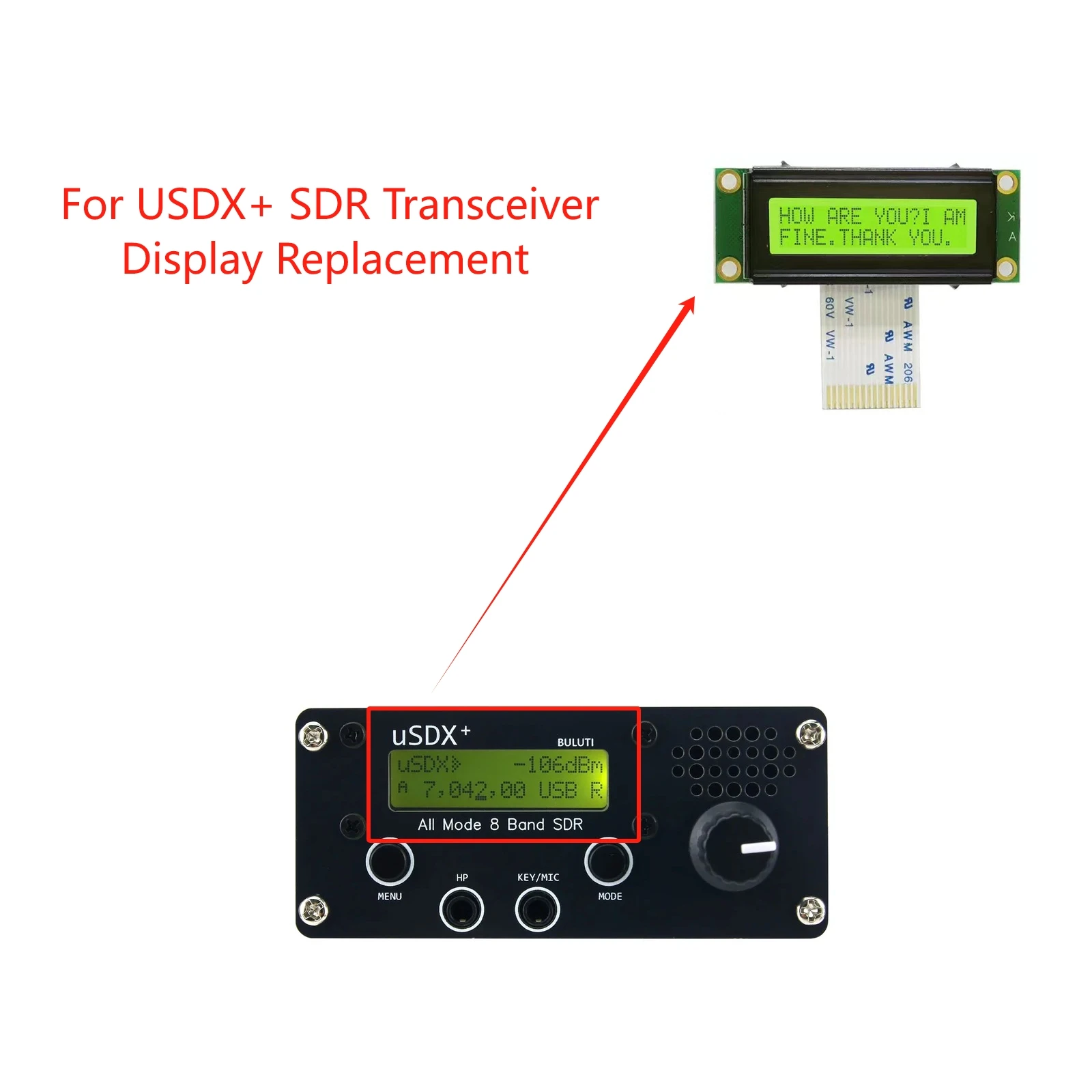 

Новый ЖК-дисплей для замены дисплея трансивера USDX+ SDR