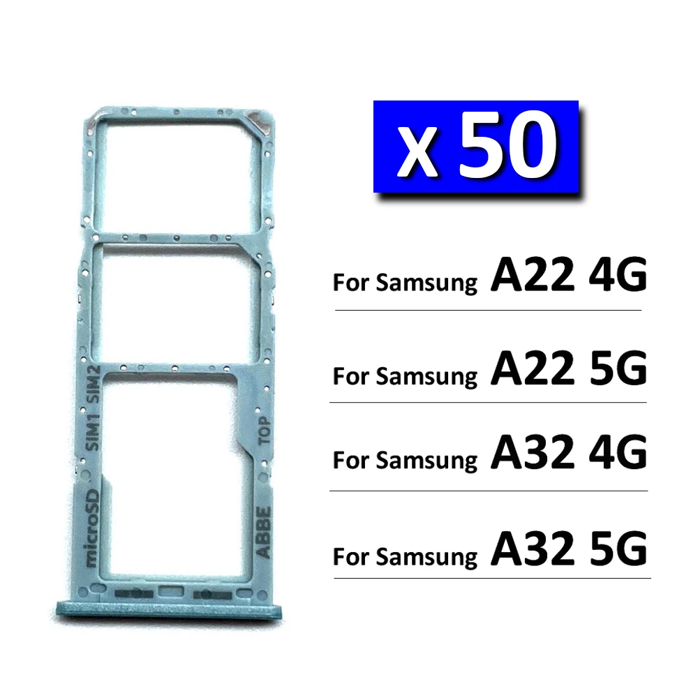 50Pcs/Lot, For Samsung A22 A32 4G 5G A225F A226B A325F A326B SIM Card Slot SD Card Tray Holder Adapter