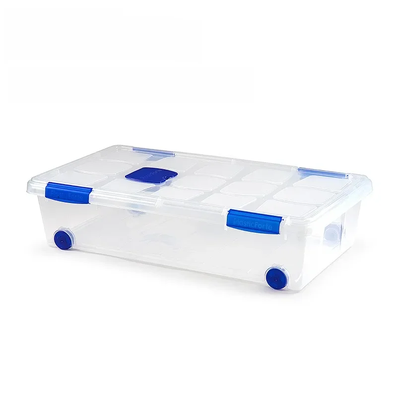 Caja de almacenamiento, transparente, 30 litros, com regras 73x41x18 cm