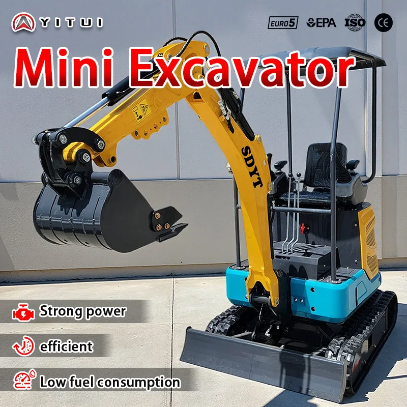 1.2 طن حفارة صغيرة Epa Enginehydraulic Crawler حفار صغير 1 طن Excavatrice Mini Excavadoras للبيع حسب الطلب
