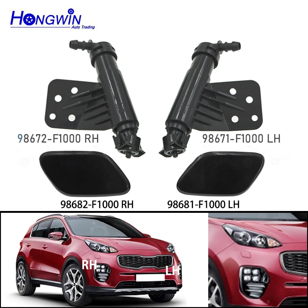 For KIA Sportage IV KX5 2016 2017 2018 G4NA Headlight Washer Nozzle Headlamp Cleaning Spray Pump Cover Cap 98682-F1000 98681F100