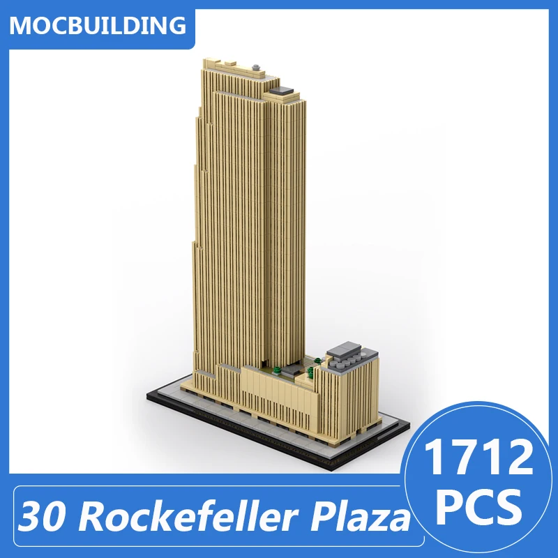 30 록펠러 플라자 1:800 스케일 건축 모델 MOC 빌딩 블록 DIY 조립 브릭 컬렉션 디스플레이 장난감 선물 1712PCS