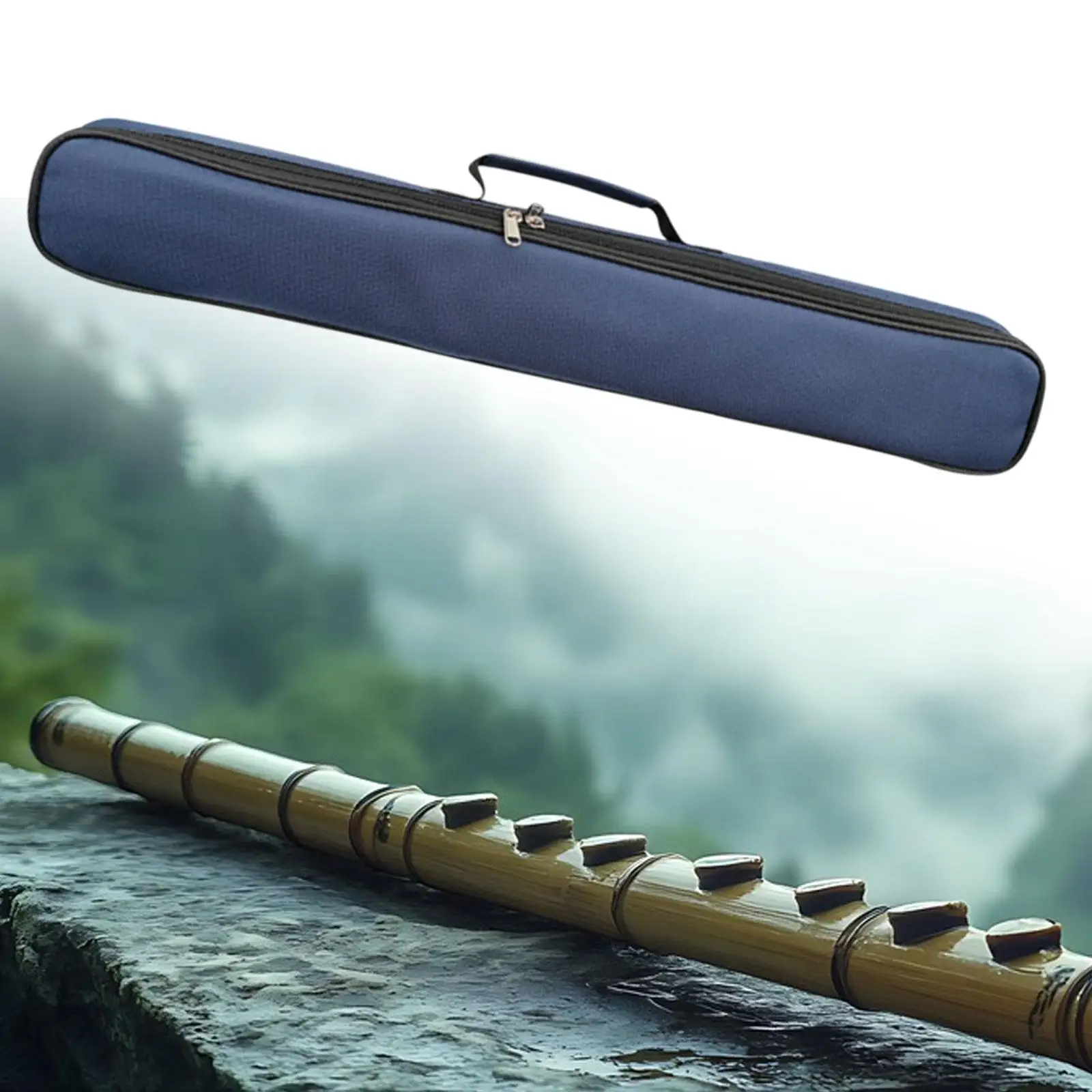 Portable Flute Bag Bamboo Flute Bag Travel Carrying Pouch Compact Dustproof Flute Organizer Carrying Case Flute Carrying Bag