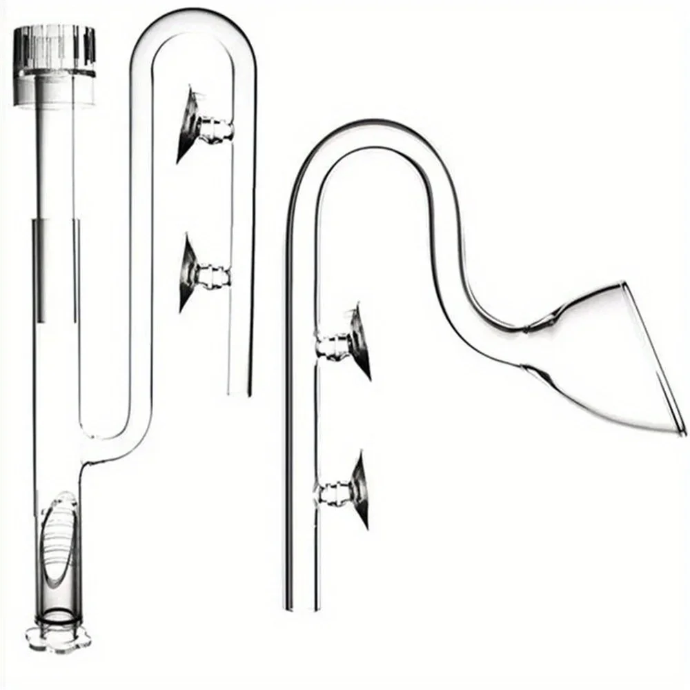 Helder Glazen Lelie Pijp Uitstroom en Skimmer Instroom Met Zuignap 13mm 17mm Voor Aquarium Geplant Aquarium aquatische Filter Systeem - afbeelding 2
