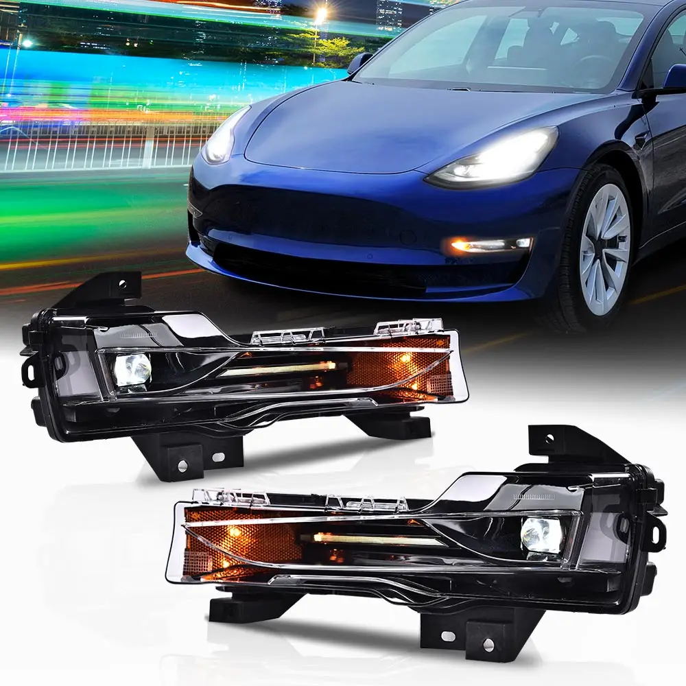 

Правая противотуманная фара Drl, правая сторона вверх, подходит для Tesla Model 3Y 17-23, водонепроницаемая, снегозащитная, пылезащитная