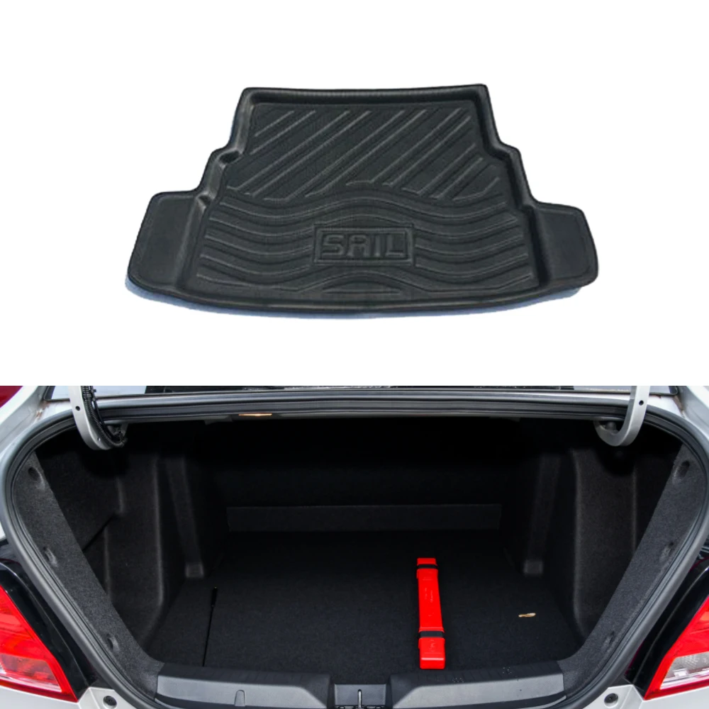 Car Rear Trunk Mat  for Chevrolet Sail Aveo 3 2015~2023 2016 Tray Panel Waterproof Auto Pad Space Boot Carg Cover Accessories