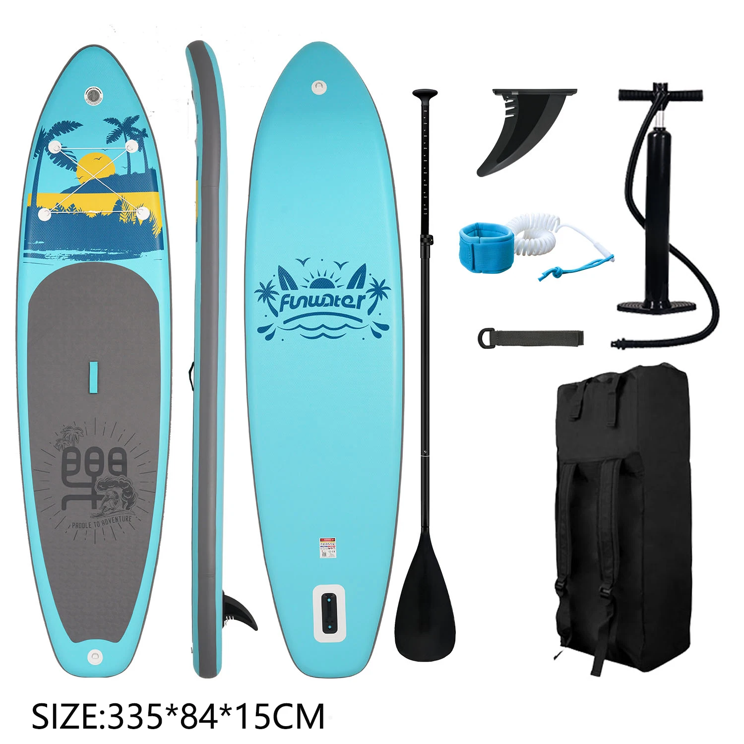 Feath-R-Lite Stand Up Paddle Boards 330 * 84 * 15CM Draagbare opblaasbare, antislip paddleboard surfplank 7-delige set accessoires voor watersporten