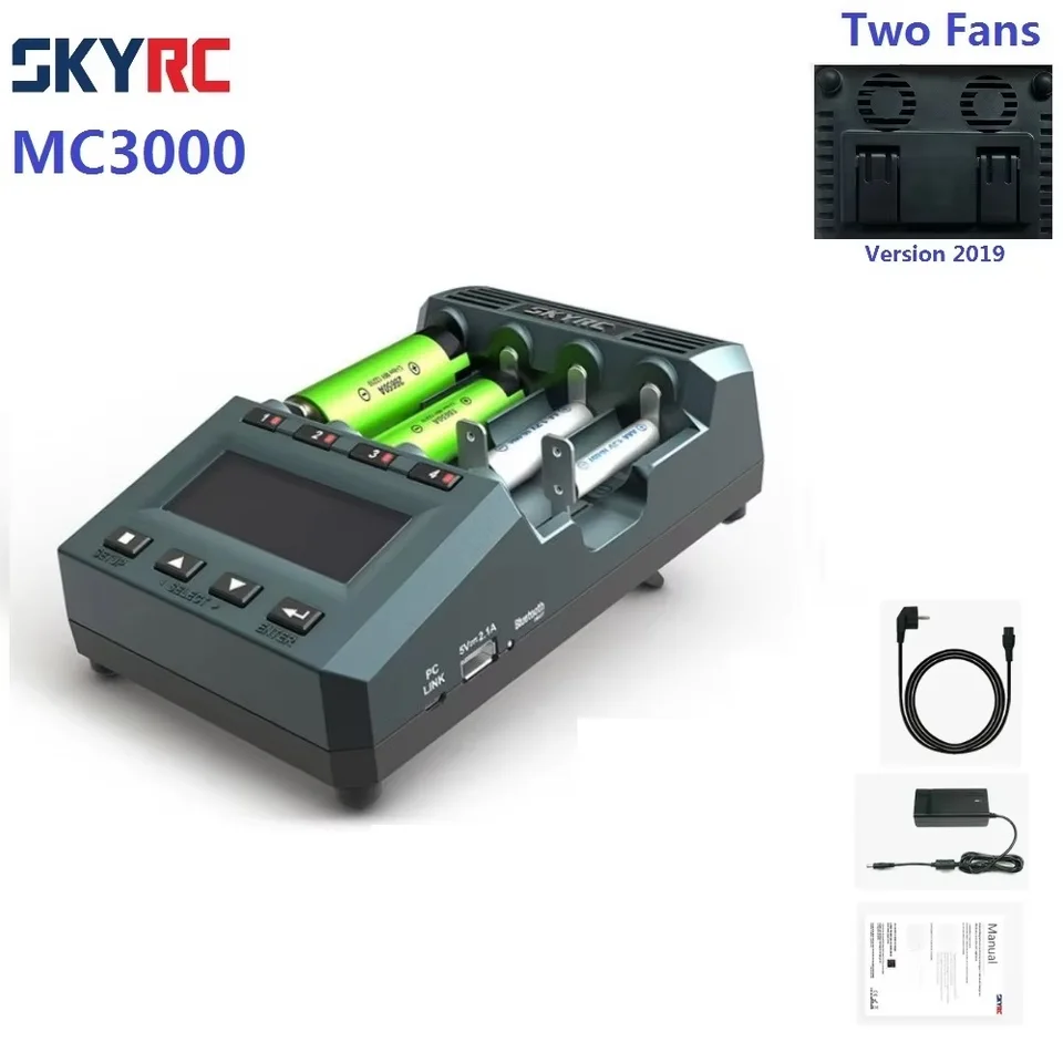 SKYRC MC3000 Bluetooth 円筒形バッテリー充電器、電話によるヘッド