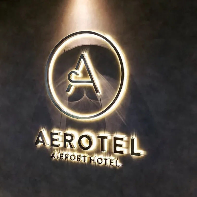 Custom Stainless Steel Luminous Character Backlit LED Letter Sign Metal Waterproof Outdoor Advertising Company Signage