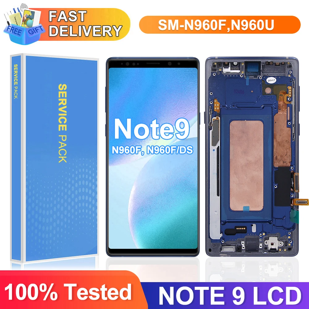 Note 9 N960F N960F/DS TFT Screen Assembly for Samsung Galaxy Note9 Lcd Display Digital Touch Screen with Frame Replacement