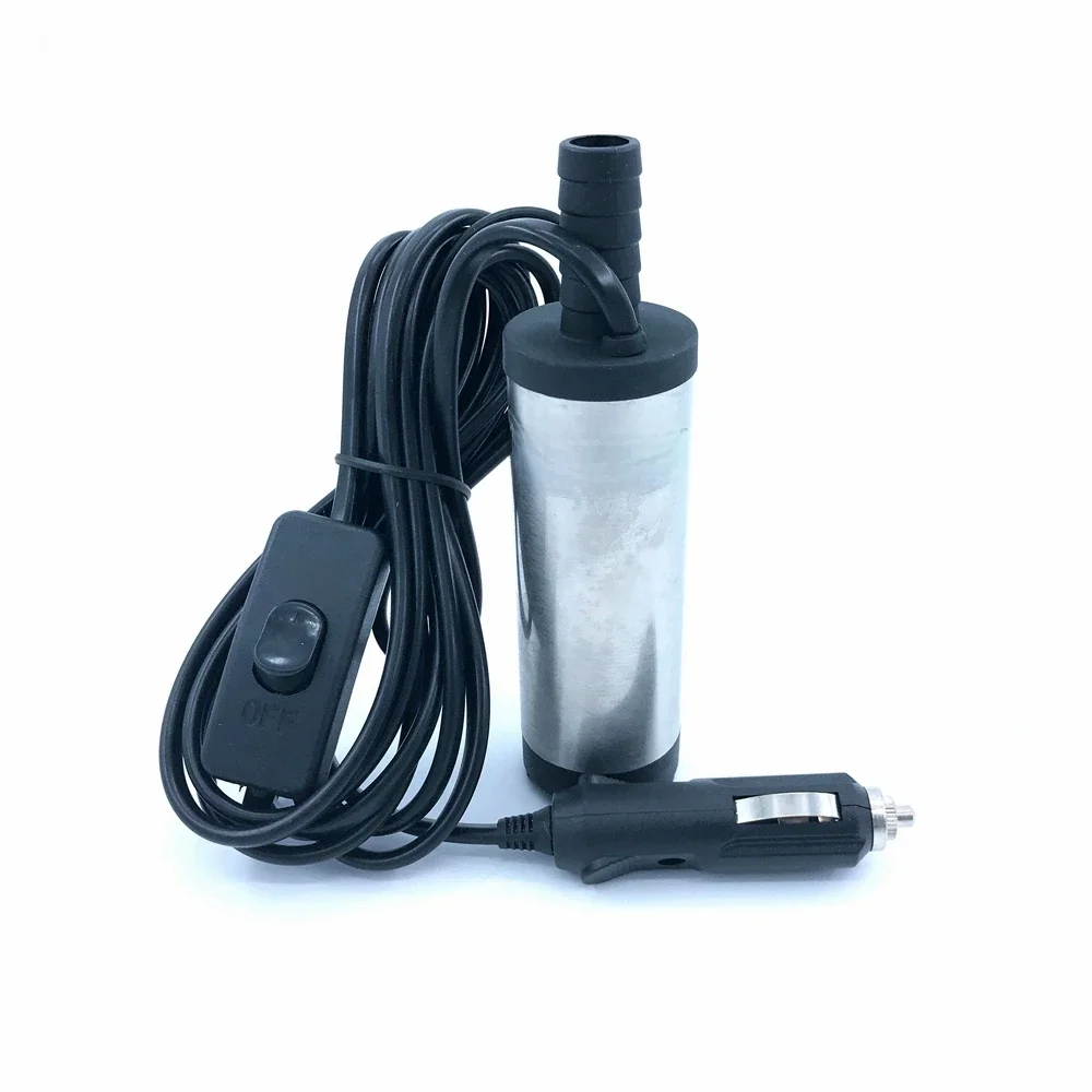 Mini zatapialna pompa ssąca oleju napędowego do przenoszenia paliwa 38MM ze stali nierdzewnej DC 12V 24V 12L/Min 25W Zapalniczka samochodowa — zdjęcie 2