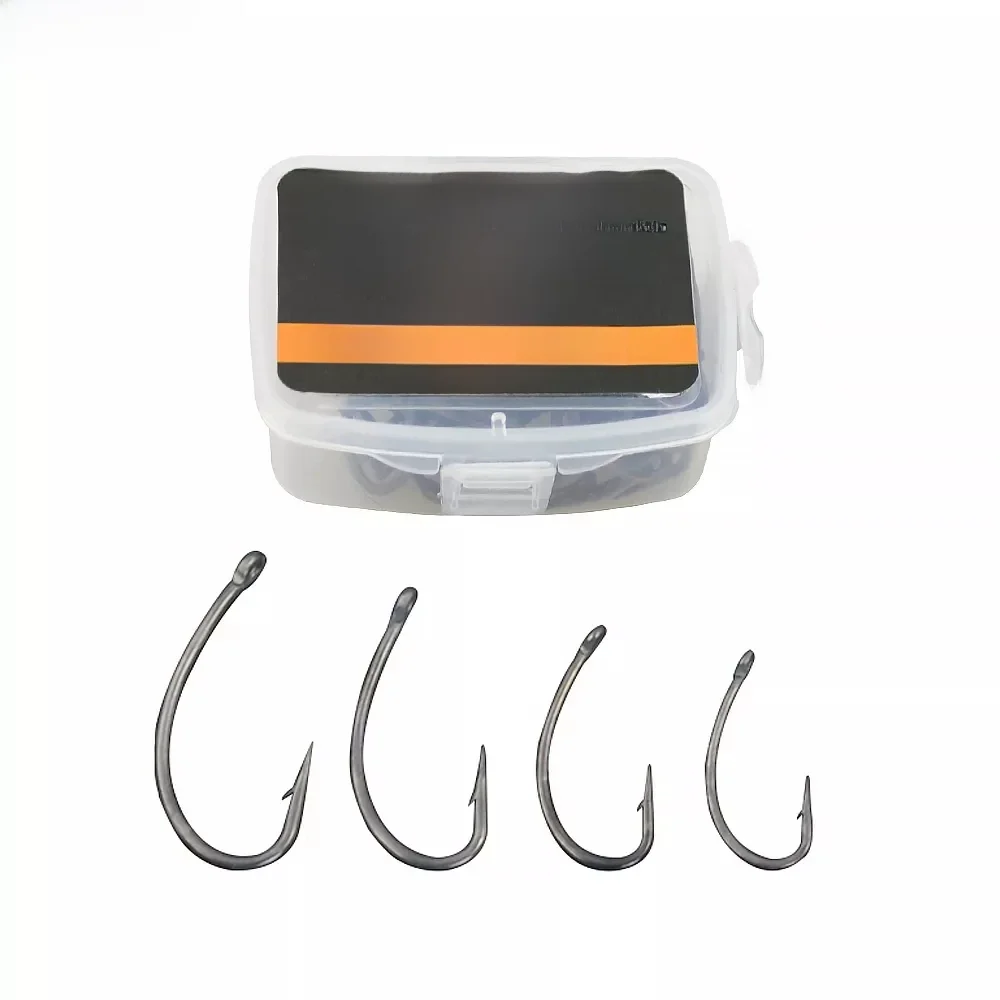 Hirisi 50pcs Hameçons Barbelé Revêtement en Acier Inoxydable à Haute Teneur en Carbone dans une Boîte 8003 Accessoire de Pêche Carpe