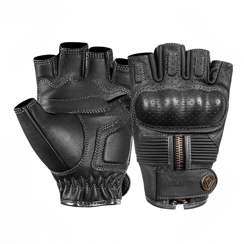 AliExpress Motorcycle Riding Half Finger Gloves Retro Road Bike Protection Mobile Phone Bike Rider Breathable Racing Protective Equipment