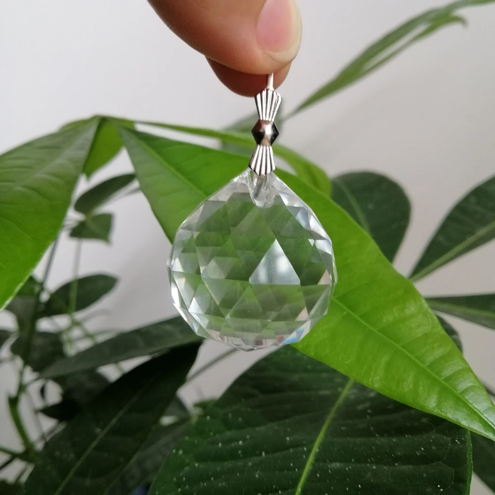 Camal 1PCS 15/20/30/40/50mm Clear Faceted Crystal Ball Glass Prisms Pendant SunCatcher Lamp Lighting Chandelier Part Fengshui