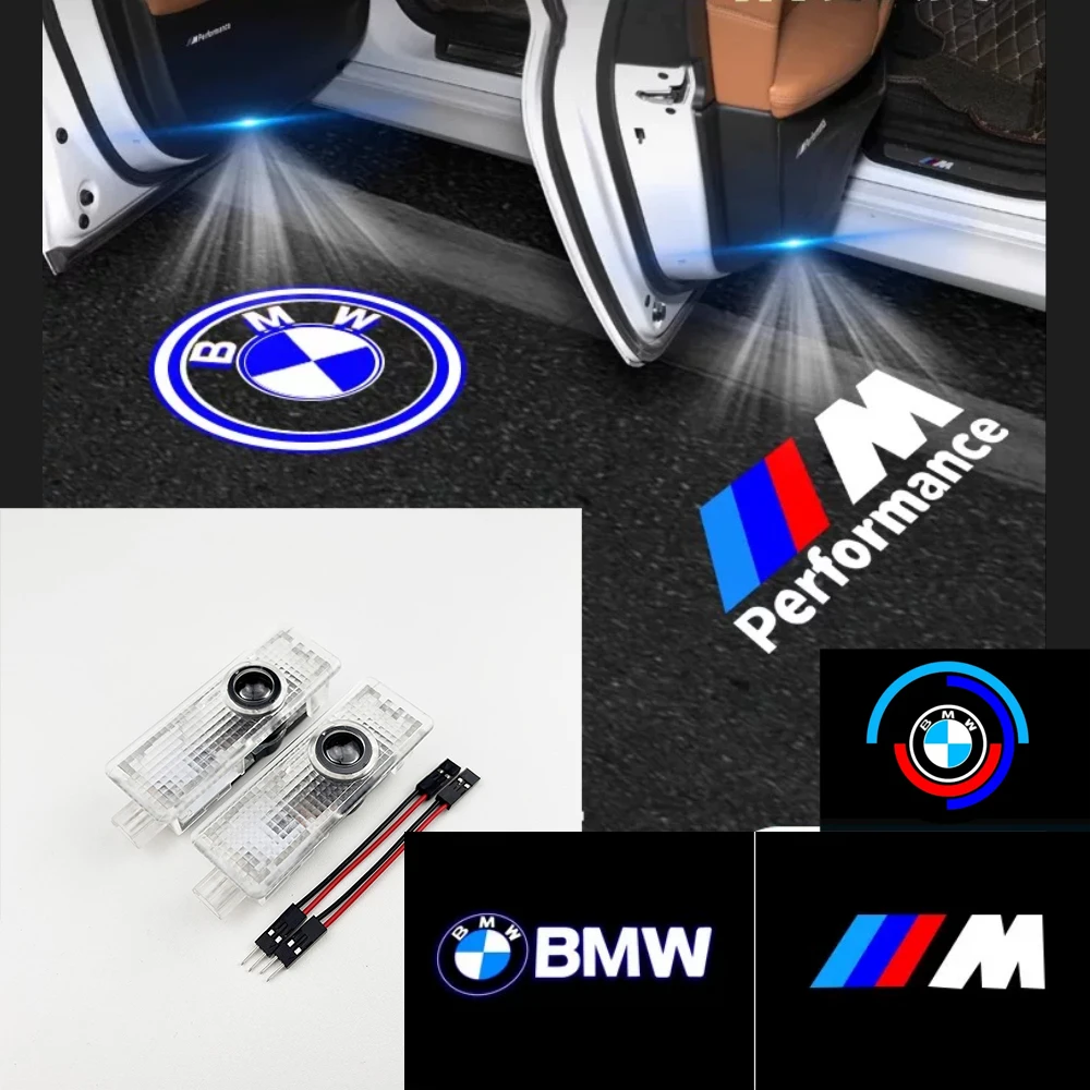 2 Lâmpadas Projetoras de LED para Porta de Carro com Logotipo, Luz de Boas-Vindas para Mini BMW ME90 E60 F18E46 F30 F20 M2M5 M3 E87 M4 X3 X5 X1, Acessórios