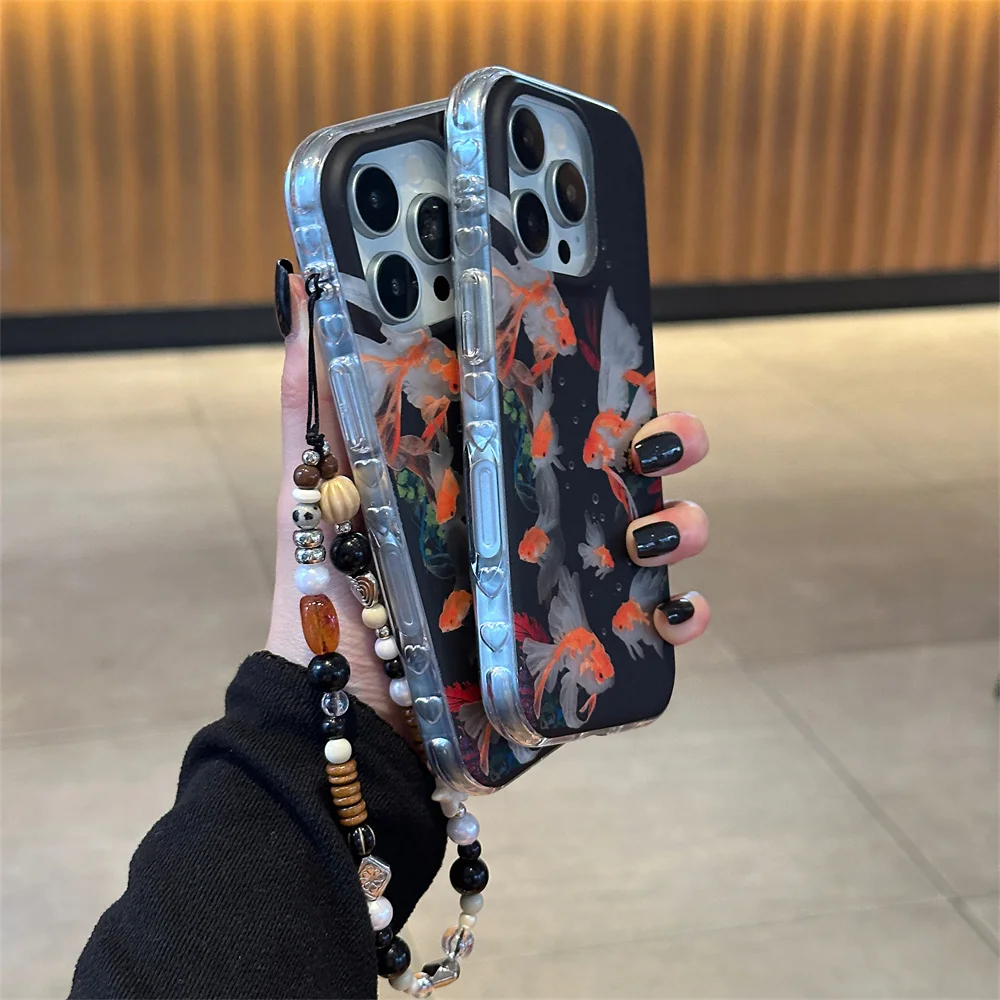 الفن ذهبية لطيف جراب هاتف آيفون 17 برو ماكس 14 13 15 16 ماكس غطاء مع المفصلي INS للصدمات فوندا الغطاء الواقي ل 17