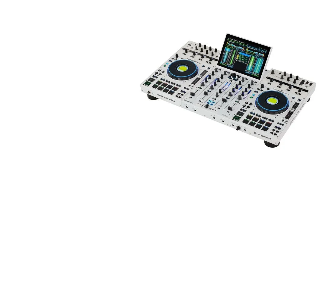 100% QUALITY CONTROL ON Denons DJ Prime 4+ White-Limited Edition 16-Channel Surround Sound Standalone DJ Controller with HDMI.@ New Sales