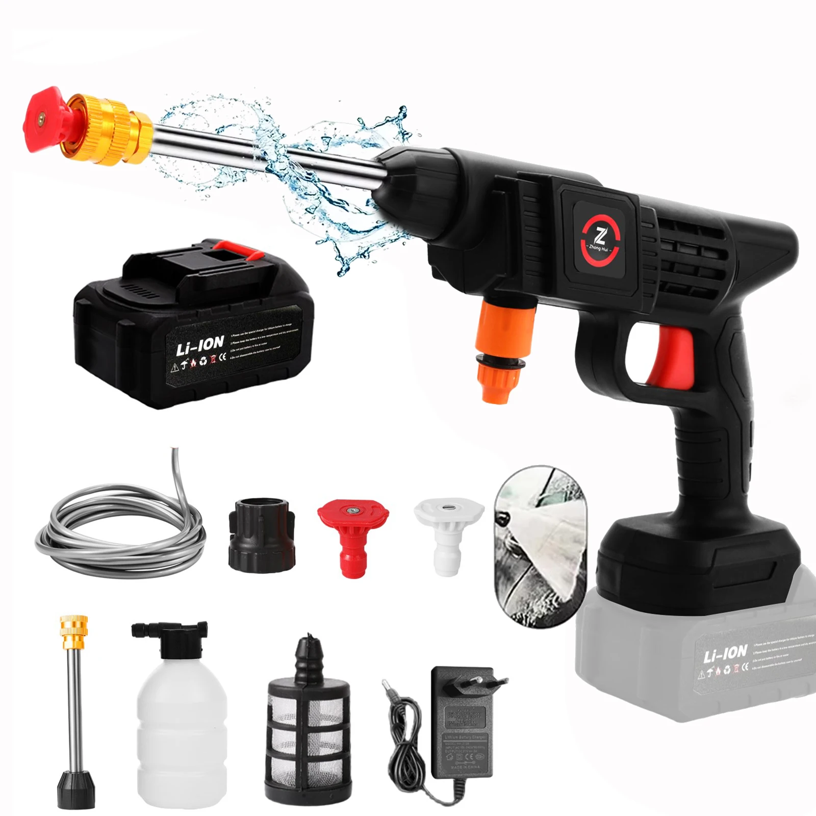 50Bar Draadloze Hogedrukreiniger Wasmachine Spray Waterpistool Wasstraat Druk Water Reinigingsmachine voor Makita 21V Batterij