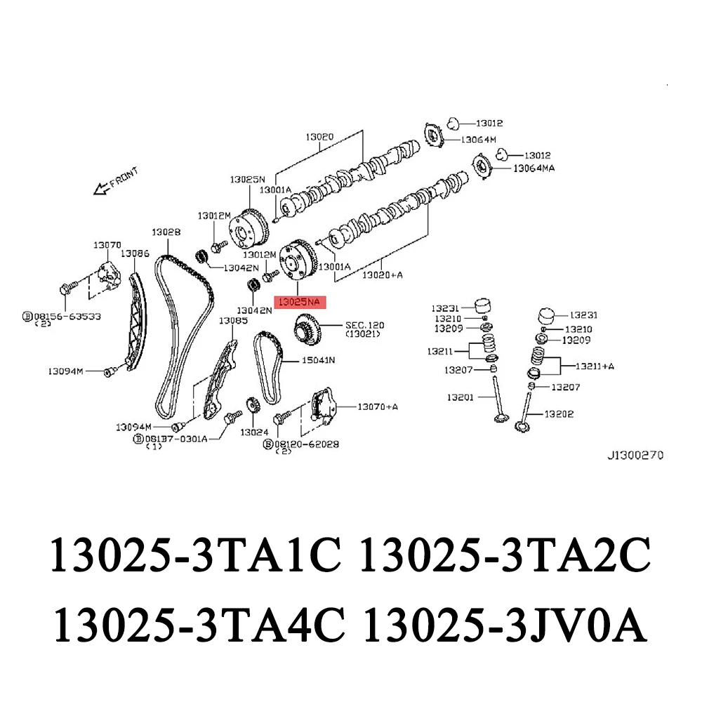 13025-3TA1C 13025-3TA2C 13025-3TA1A 13025-3JV0A QR25DE Engine VVT ​​Timing Camshaft Adjuster Gear For Renault Nissan 2.5L 3.5L