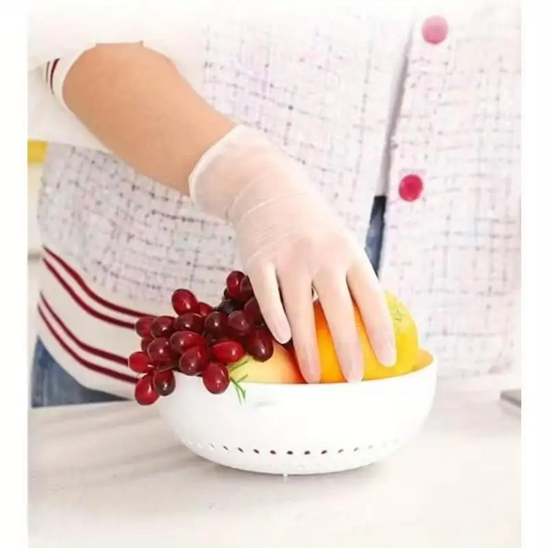 

100 пар пищевых прозрачных одноразовых перчаток, герметичных и маслостойких, без запаха, подходят для кухни общественного питания.