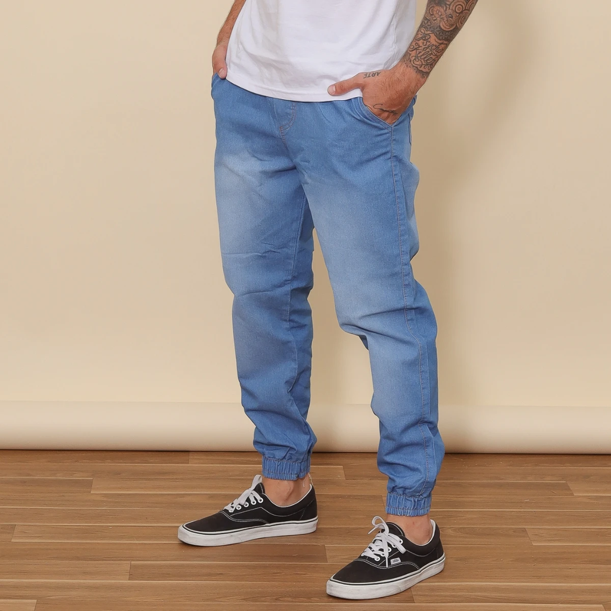 Men's Jeans Jogger With Elastic Pants