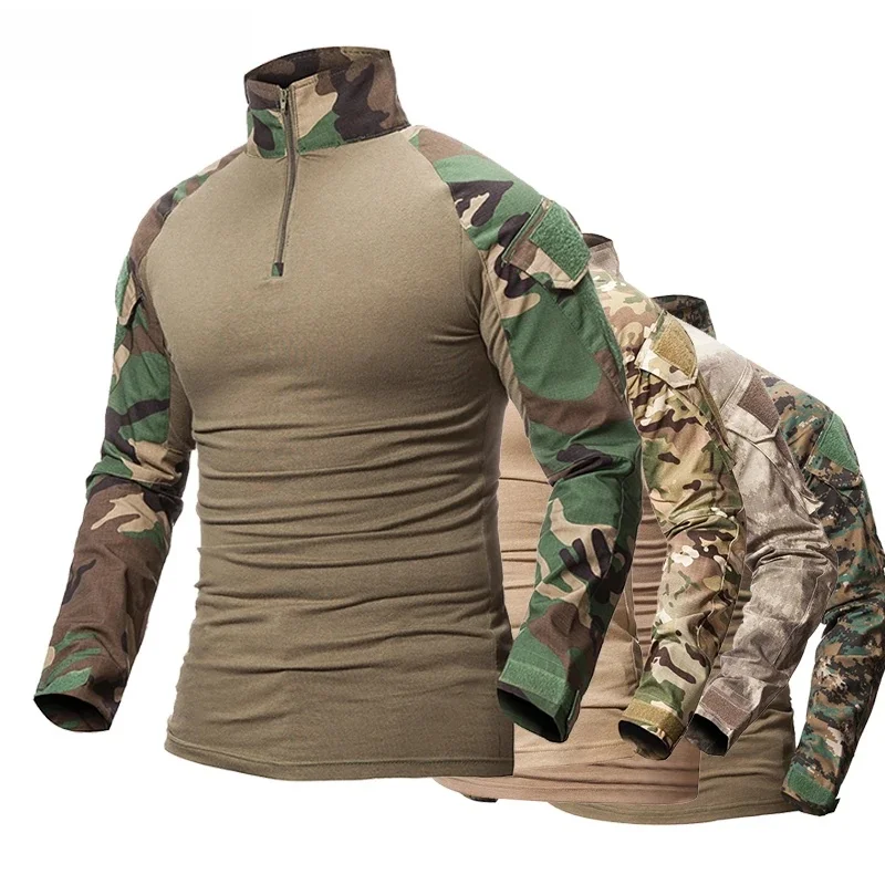 ReFire Gear wojskowy kamuflaż T-Shirt mężczyźni US RU żołnierze walki taktyczne T Shirt wojskowe siły Multicam Camo z długim rękawem t-shirty — zdjęcie 2