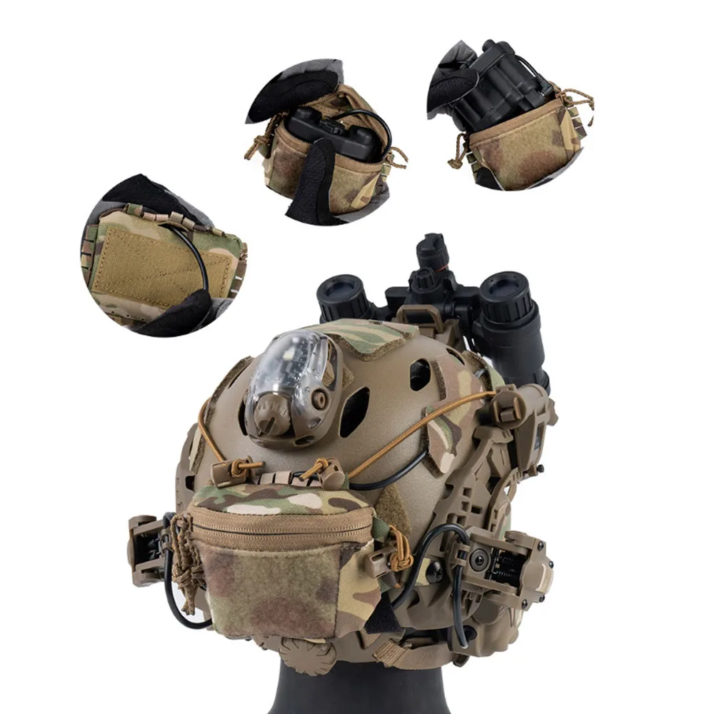 

Helmet Mounted Battery Pouch, SC Style NVG R.ear Counterweight Pouch with Hook Loop for FAST Airsoft Tactical Helmet Accessories