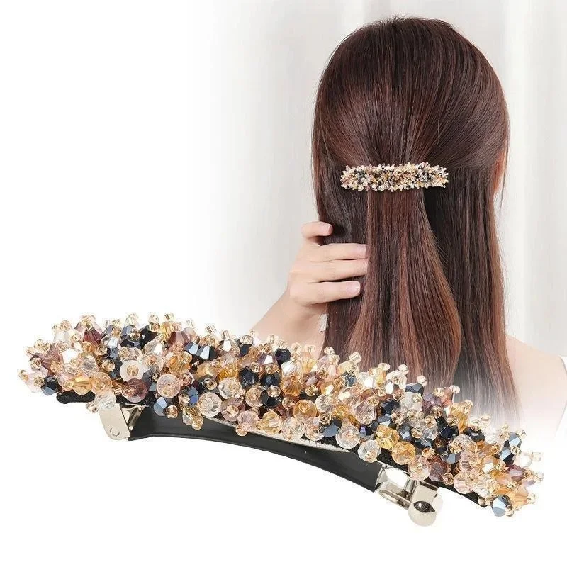 Strass Perle Damen Haarspange Trend Design Kopfschmuck Mädchen Pferdeschwanz Haarnadel Einfache Frühling Clip Mode Haarschmuck