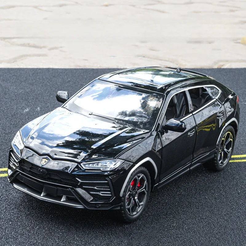 URUS Bison SUV Coupé Modèle de voiture en alliage, 1:24 Lambos, Simulation sonore et lumineuse, Décoration de voiture, Collection de jouets, Cadeau