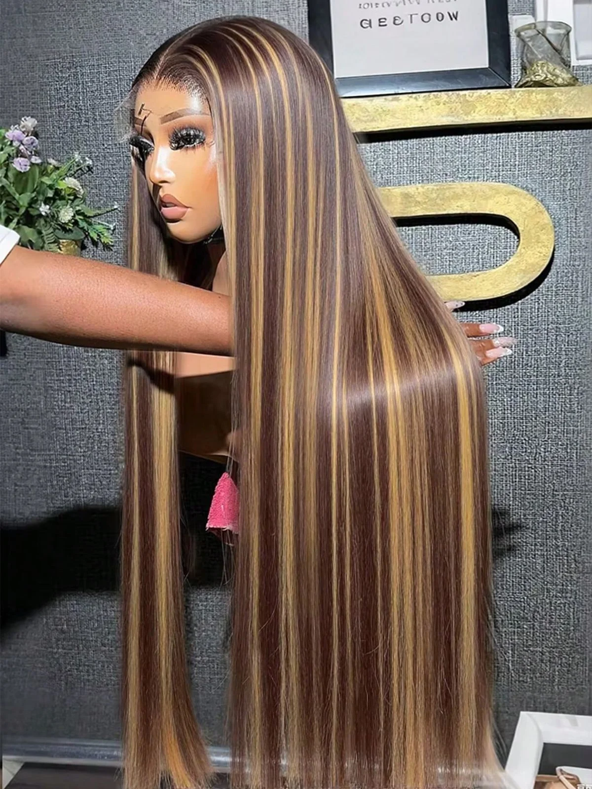 

Highlight 13x6 Lace Frontal Wig Human Hair 30 40 Inch Bone Straight Highlight Wig Human Hair Wig 13x6 Transparent Lace Front Wig