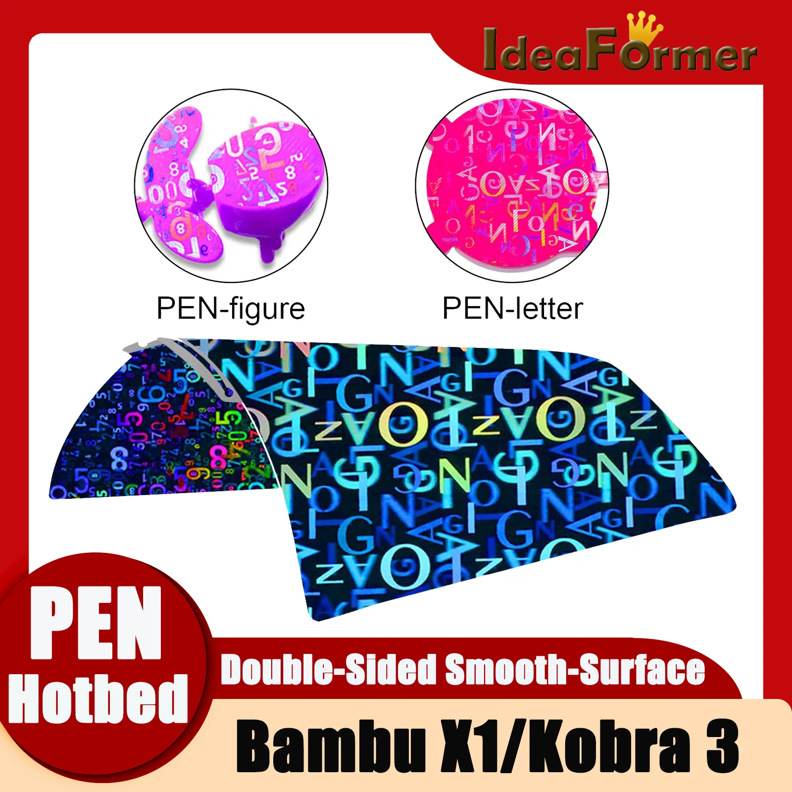 PEN Plate For Bambulab X1 For Kobra 3 Build Plate 257x257 256x268mm Flexible High Strength Spring Steel Sheet 3d Printer Hotbed