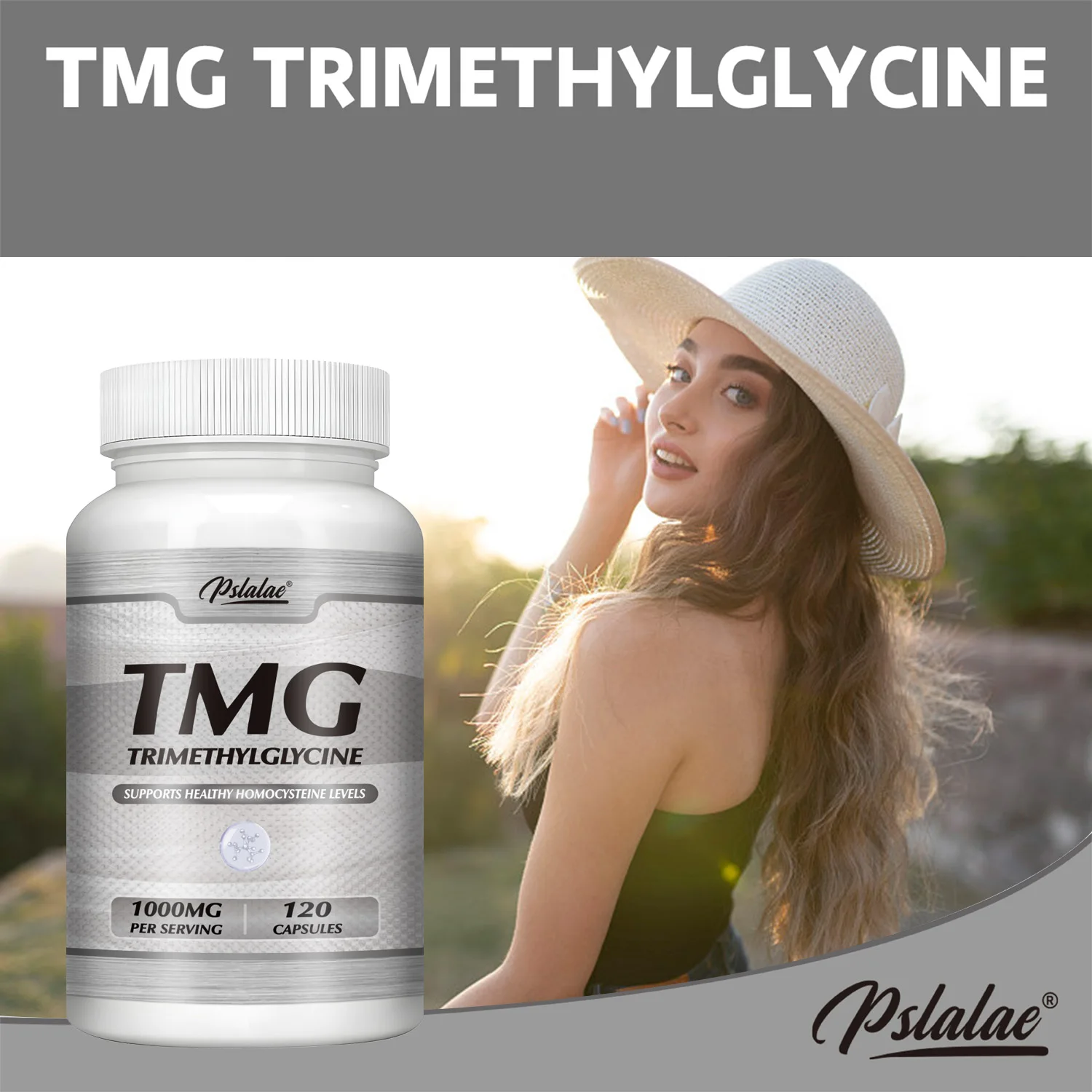 TMG trimetilglicina-promueve la salud Cardiovascular, ayuda a la oxidación muscular, retrasa el envejecimiento-120 cápsulas