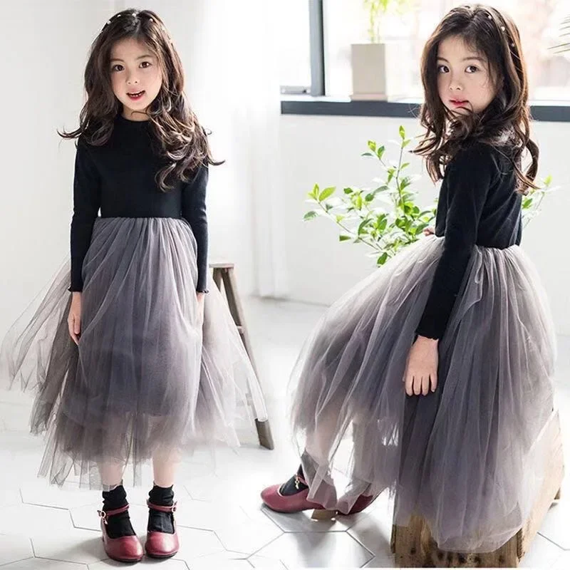 

Fashion Children Girls Dresses Long Sleeve Princess Lace Dress Spring Autumn Teen Clothing Baby Ball Party Dress 6 8 10 12 Year