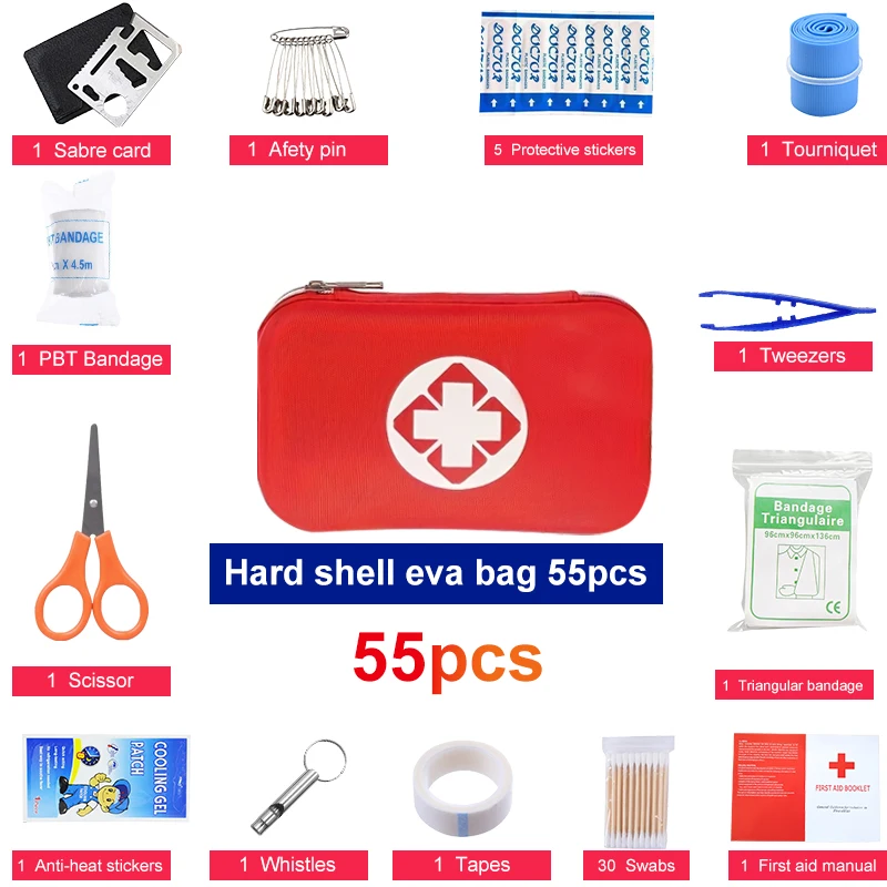Multi purpose portable first aid kit. Multi functional medical kit, suitable for home, outdoor hunting, hiking, camping